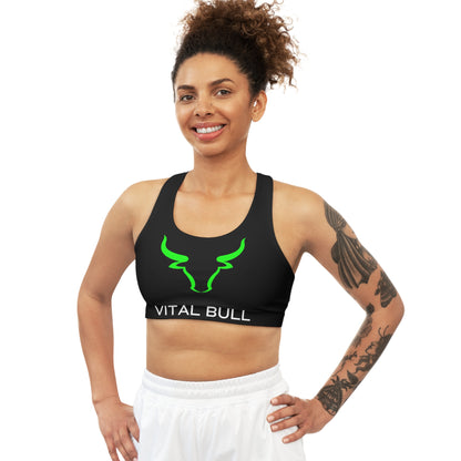 VITAL BULL LOGO SEAMLESS SPORTS BRA