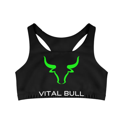 VITAL BULL LOGO SEAMLESS SPORTS BRA